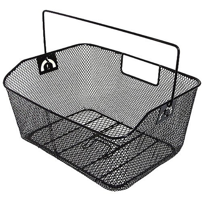 Ventura Wide Rear Wire Bicycle Basket, Black, 40X30X18/15 Cm