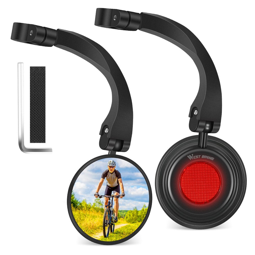 West Biking 360 Adjustable Bike Mirror Convex Wide Angle Bicycle Mirrors, 1 Pcs