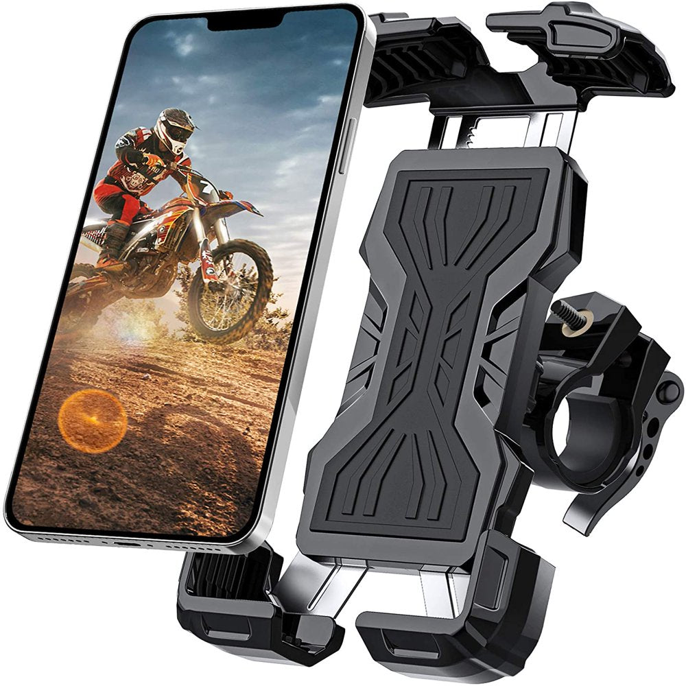 Bike Phone Holder, All-Round Adjustble Motorcycle Phone Mount, Bike Phone Mount for Handlebars Fits Iphone 13 Pro Max/12 Pro/Xr/Xs Max,Galaxy S20/S10/Note 10 and All 4.7-6.8Inches Devices