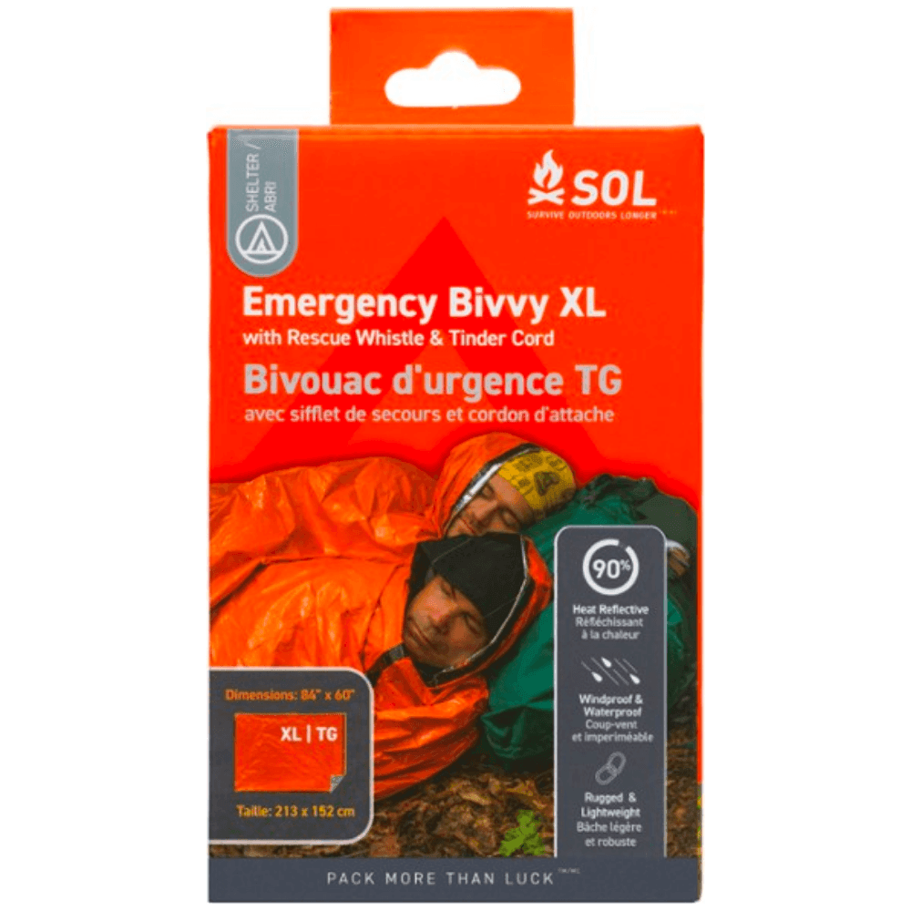 SOL Emergency Bivvy XL with Rescue Whistle & Tinder Cord