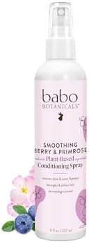 Babo Botanicals Smoothing Berry Conditioning Spray - Detangling & Nourishing - Eliminates Frizz & Prevents Static - Evening Primrose Oil - Non-Aerosol - For all ages - Light Berry Fragrance