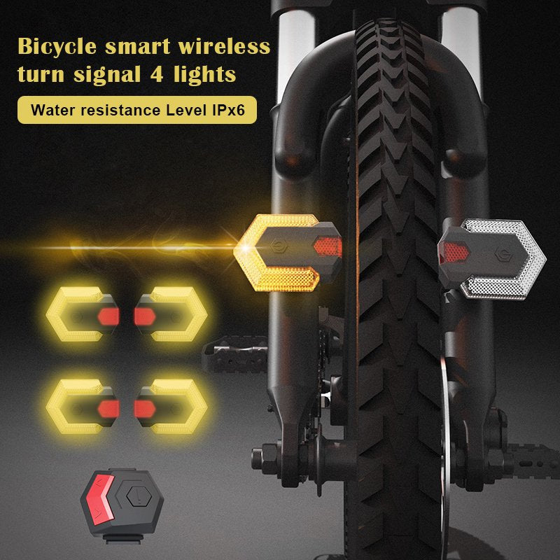 Jbhelth Intelligent Wireless Bike Turn Signal Lights Front and Rear LED Direction Indicator Bicycle Accessory New