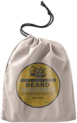 Cliff Supply Beard Wash Block Hydrating and Nourishing Face & Beard Soap - Made with Organic Goat Milk and Coconut Oil (4oz, Bay Rum)