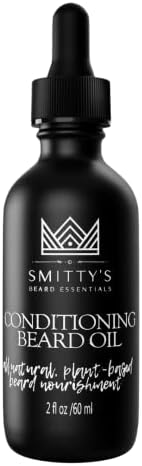 Angie Watts Smitty’s Conditioning Beard Oil, 2oz - All Natural and Organic Ingredients – Softens, Conditions and Promotes Beard Growth – Beard Grooming and Mustache Maintenance