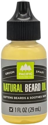 Pacific Shaving Company Natural Beard Oil - Beard Moisturizer & Conditioner for Men - Beard Grooming Oil to Reduce Itchiness & Soothe Skin Under Beard (1 Oz)