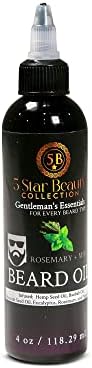 5 Star Beauty Collection: Beard oil for Men 4 oz | smoothing Beard Serum | Seals in Moisture & Adds Shine | Formulated with Non-Toxic Ingredients | Heals Cuticle