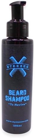 Steezee Beard Wash & Shampoo - Clean & Fresh Formula with Argan Oil and Natural Oils - Beard Shampoo and Wash for Men, Cruelty Free, Paraben & Sulfate Free, Vegan Formula