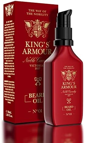 King’s Armour Beard Oil (1.69 oz) – Softens, Strengthens, Grows and Grooms – Unique Oils of Jojoba, Argan, and Sweet Almond – Refreshes All Day Long with Its Magical Scent