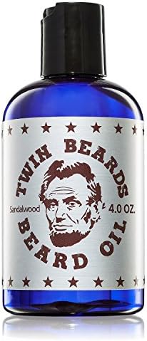 Twin Beards Sandalwood Beard Oil for Men | Beard Conditioner for Men | Essential Beard Care | Beard Softener for Men during Beard Growth | Beard Moisturizer | Mens Beard Oil Sandalwood | 4 oz