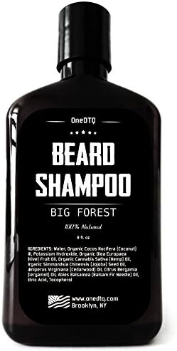 Big Forest Beard Growth Shampoo; All Natural & Organic Facial Hair Wash; Men’s Liquid Soap Lathers Big and White, 9 Ounce Bottle