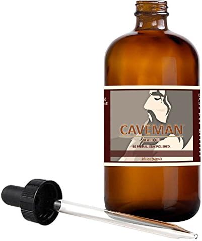 Caveman Virgin Patchouli Beard Oil, Leave in Conditioner, 2oz, Patchouli, Glass Bottle with Dropper