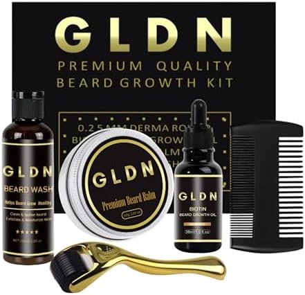 GLDN Beard Kit | Includes Beard Oil, Beard Serum, Beard Comb & Beard Derma Roller