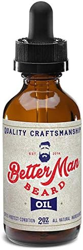 BETTER MAN BEARD Beard Oil - 2 oz All-Natural Leave-in Beard Conditioner with Therapeutic Grade Essential Oils & 100% Natural Formula - Oil1
