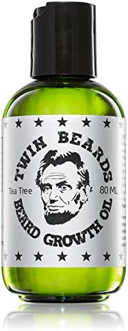 Twin Beards Natural Beard Growth Oil | Beard Oil for Men Growth | Beard Softener | Beard Conditioner for Men | Beard Growth Serum | Castor Oil & Tea Tree Oil 3 oz