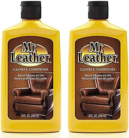 Leather Cleaner & Conditioner for Automotive, Upholstery, Leather Luggage and Bags (Liquid Pack of 2)