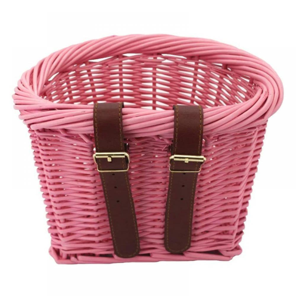 Handlebar Bike Basket, Front Handlebar Adult Storage Basket, Waterproof with Leather Straps, Bicycle Accessory