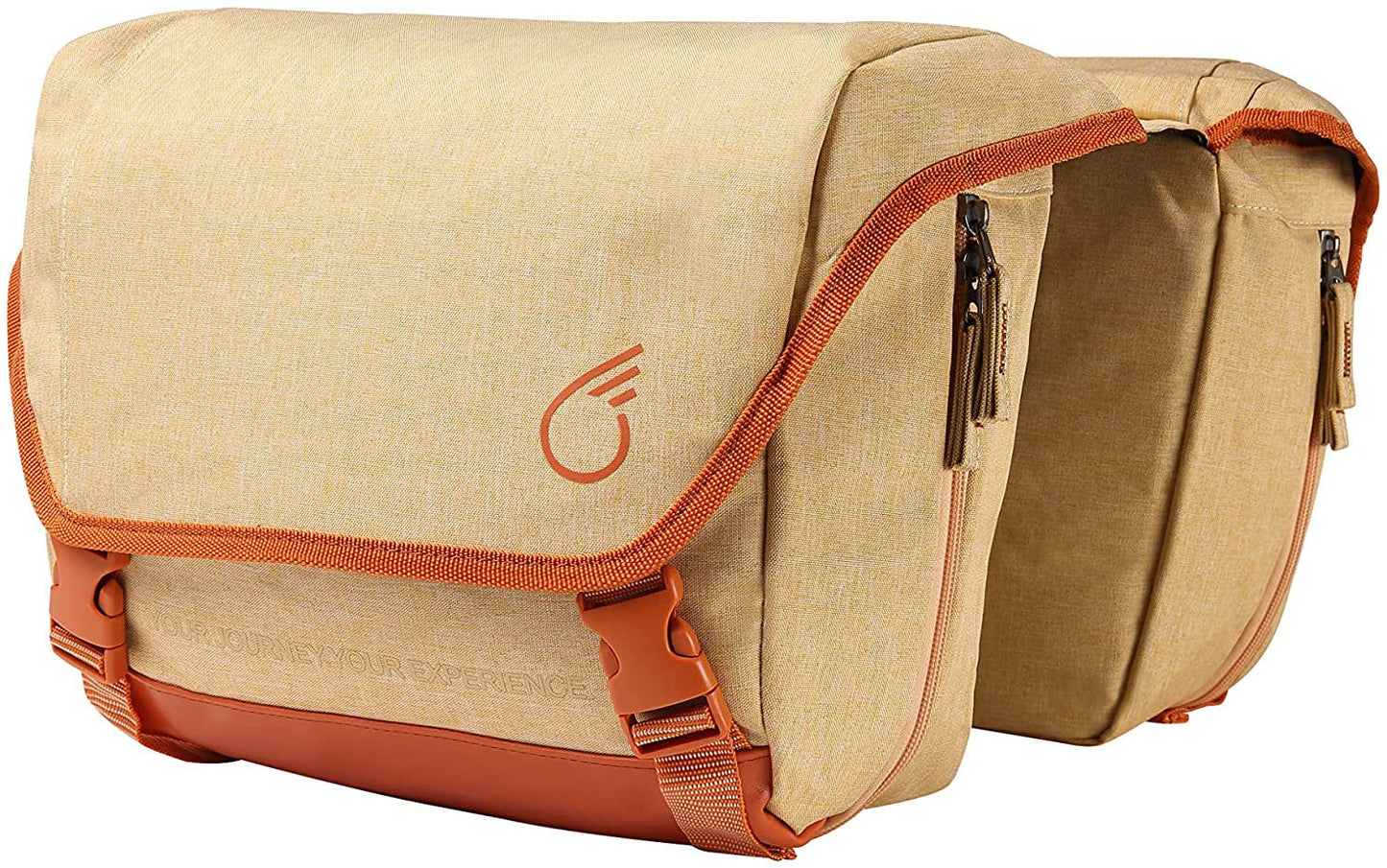 Sixthreezero Bicycle Pannier Bag Rear Rack Trunk with Waterproof, Double Sided, Carry Handle, Cream and Orange