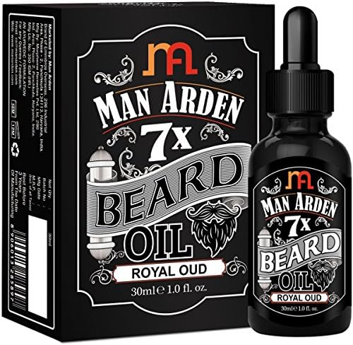 Man Arden 7X Beard Oil (Royal Oud), 7 Premium Oils For Beard Growth & Nourishment - 30ml