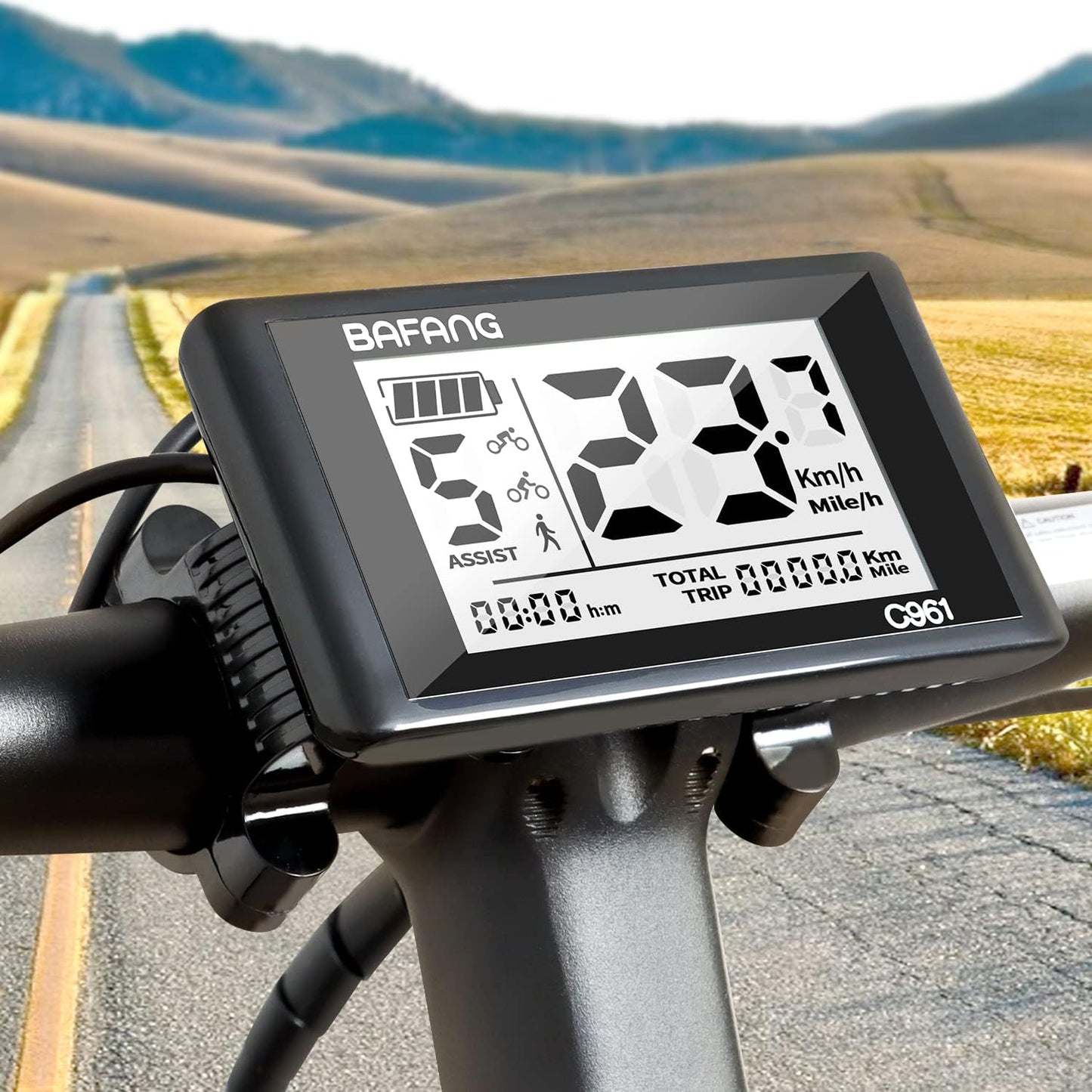 eBike Display C961 for BAFANG BBS01B BBS02B BBSHD Motor Electric Bike Bicycle Ebike Computer with PAS UART Protocol