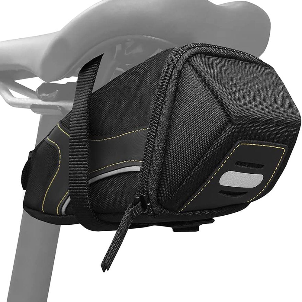 Semfri Bike Saddle Bag Bicycle Y-Series Strap-On Bicycle Seat Pack Bag Cycling Wedge Bicycle Accessories Black