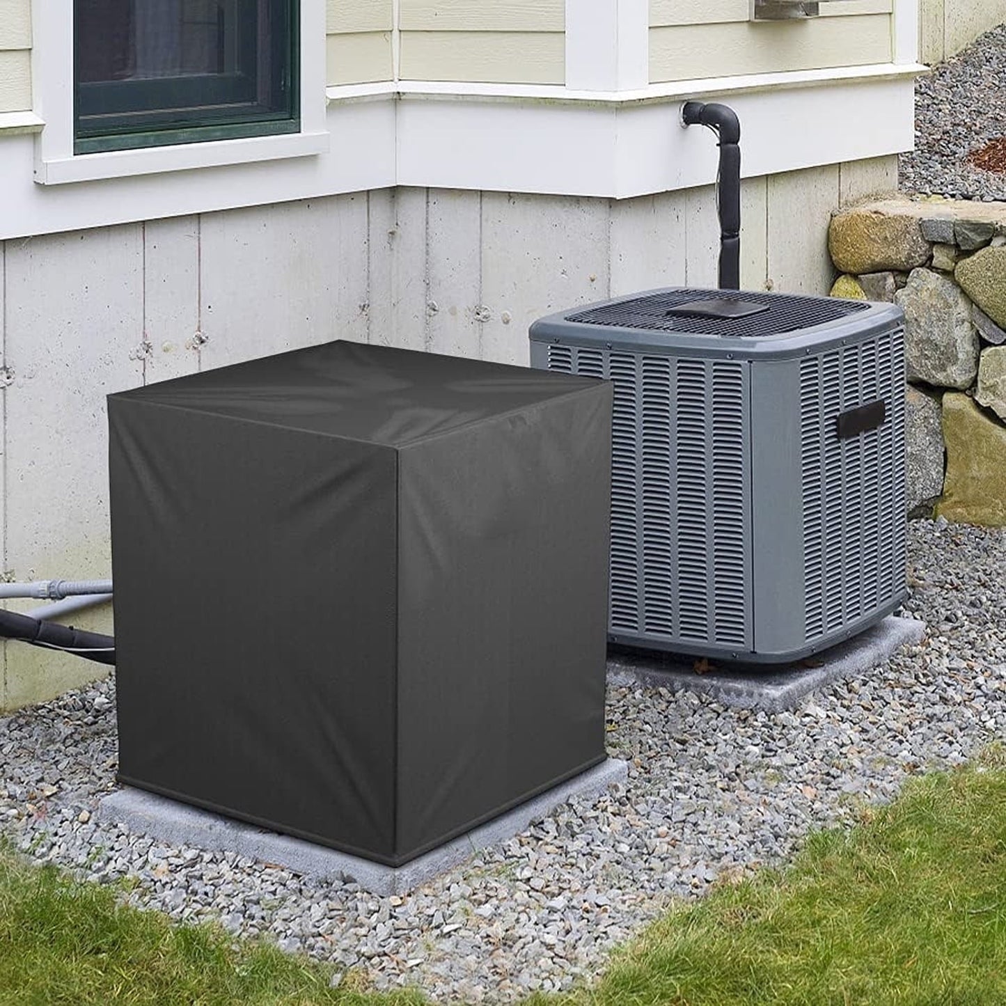 Air Conditioner Covers for Outside Units. Durable 210D Oxford Fabric AC Units Cover Outdoor. Heavy Duty Air Conditioner Cover for Winter. Black. 30*30*32