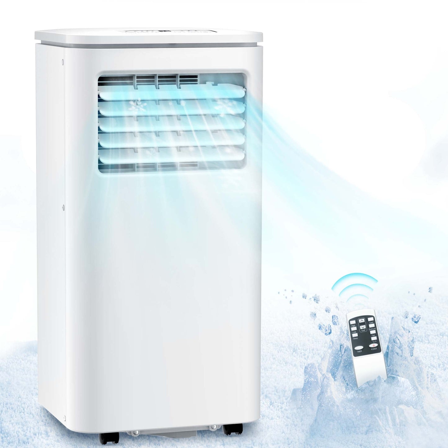 Auseo 5000BTU(8000 BTU ASHRAE)Portable Air Conditioner. 250 sq.ft 3 in 1 AC with 24-Hour Timer. Suitable for Families