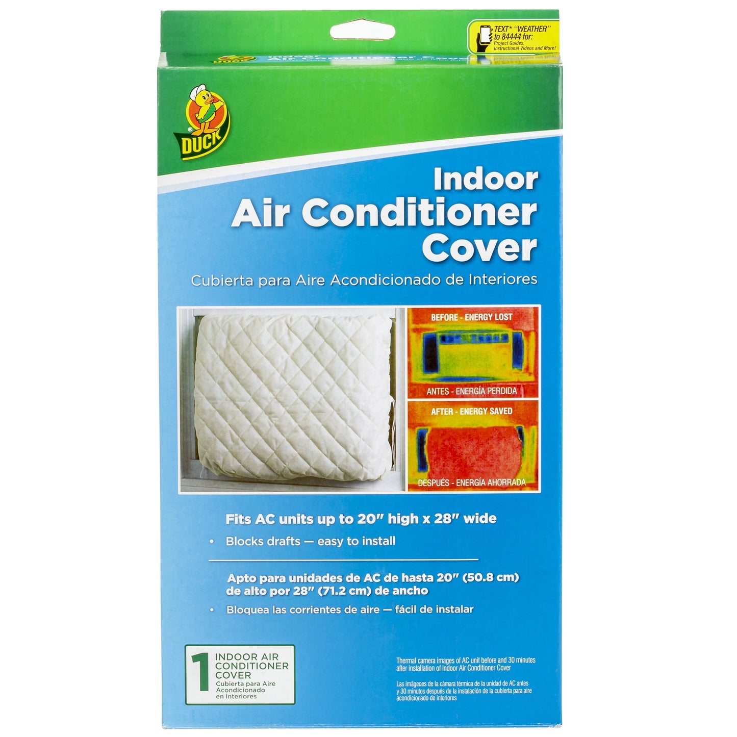 Duck Brand Indoor Air Conditioner Fabric Cover - White. 20 in. x 28 in.