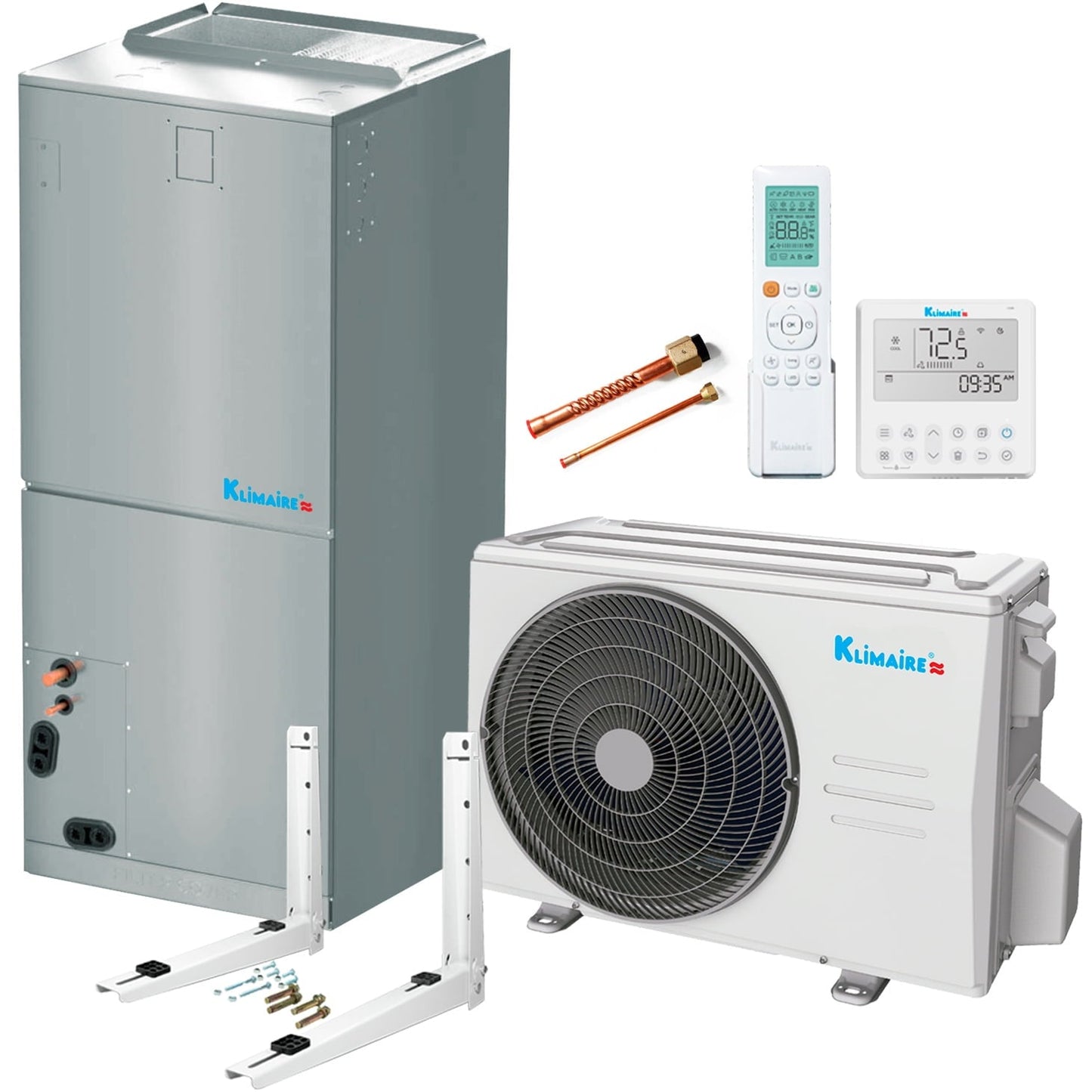 Klimaire 2.5 Ton 16.2 SEER2 Hyper Heat Central Ducted Multi-Positional Heat Pump Split Air Conditioner 1650 sq. ft.