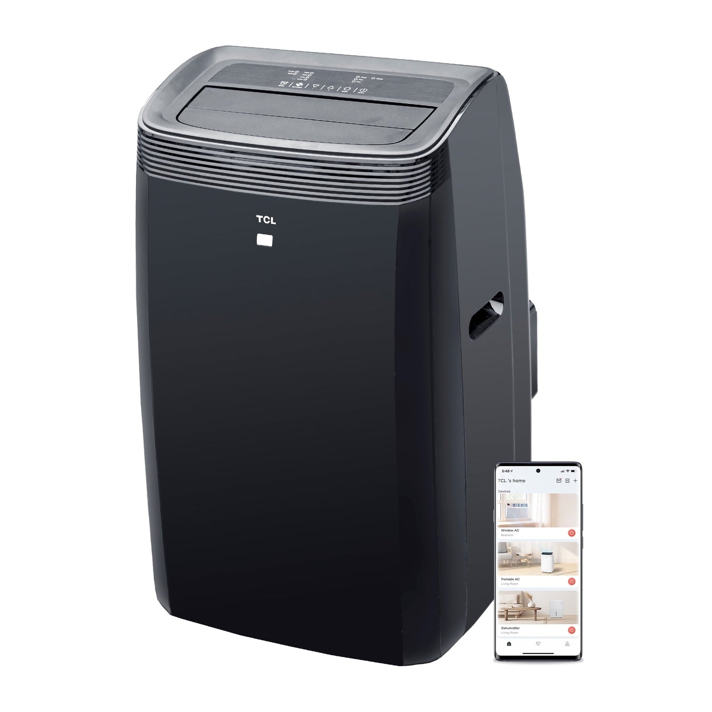 TCL 8.000 BTU SACC (12.000 BTU ASHRAE) Smart Portable Air Conditioner. Black. W8P95-B3