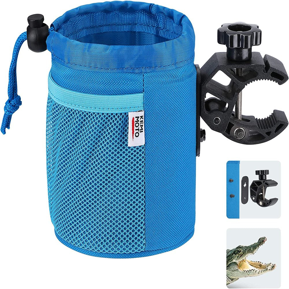 Kemimoto Motorcycle Cup Holder, Oxford Fabric Motorcycle Drink Holder with 0.6"-1.75" Alligator Clamp, Universal Water Bottle Holder for Motorcycle, ATV/UTV, Scooter, Boat, Kayak, Bike, Walker
