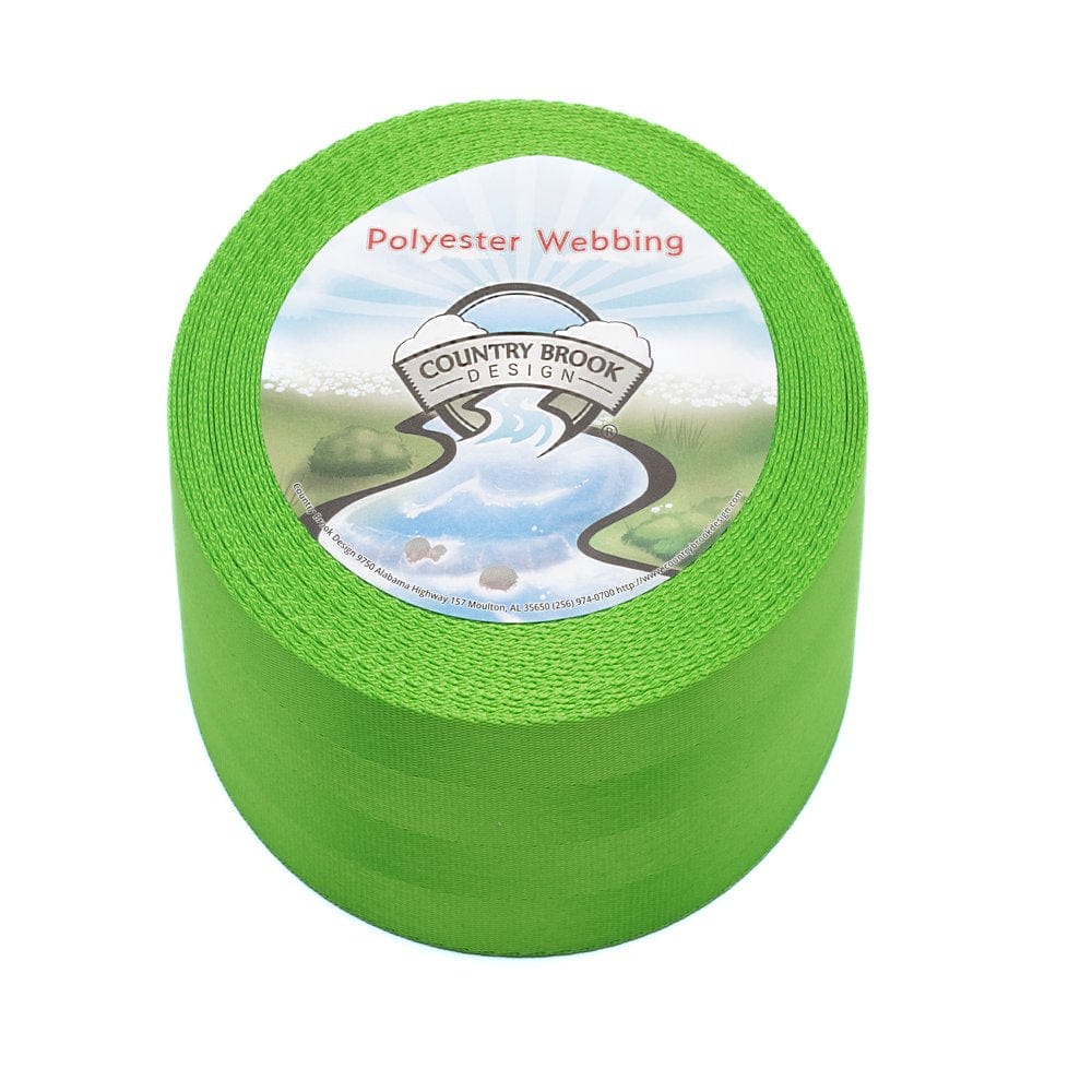 Country Brook Design® 2 Inch Seat-Belt Lime Green Polyester Webbing, 5 Yard