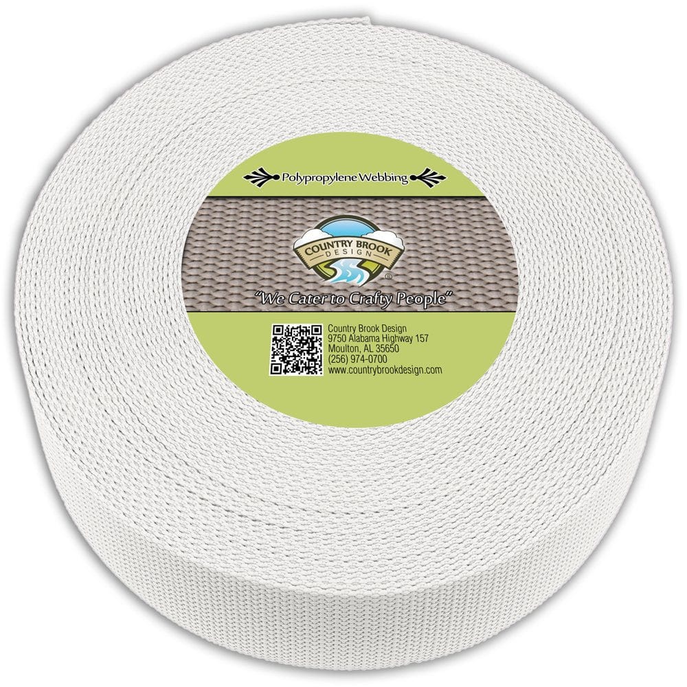 Country Brook Design® 2 Inch White Polypro Webbing, 25 Yards