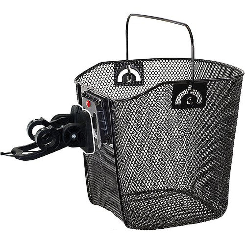 M-Wave Wire Bicycle Basket with Clip-On Bracket
