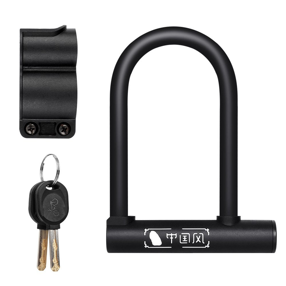 WEST BIKING Bicycle U Lock MTB Road Bike Wheel Lock 2 Keys -Theft Safety Motorcycle Scooter Cycling Lock Bicycle Accessories