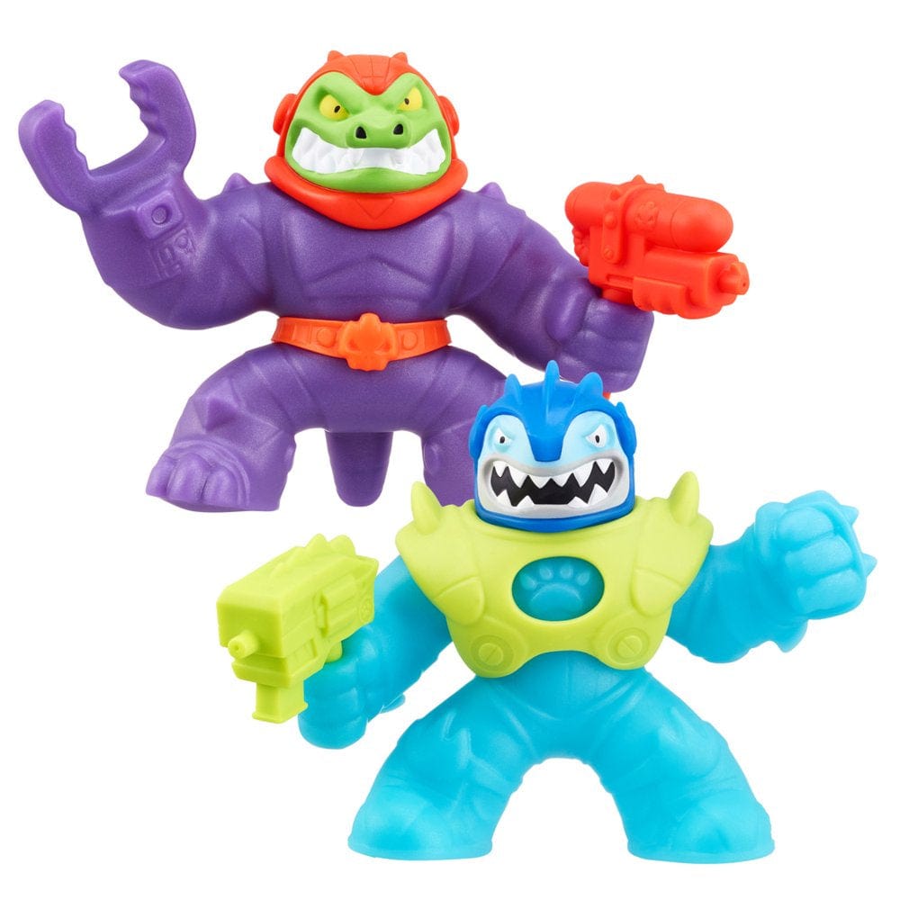 Heroes of Goo Jit Zu Galaxy Blast versus Pack - Thrash Vs Quickdraw Rock Jaw with All NEW Water Blasters, Toys for Kids, Boys, Ages 4+