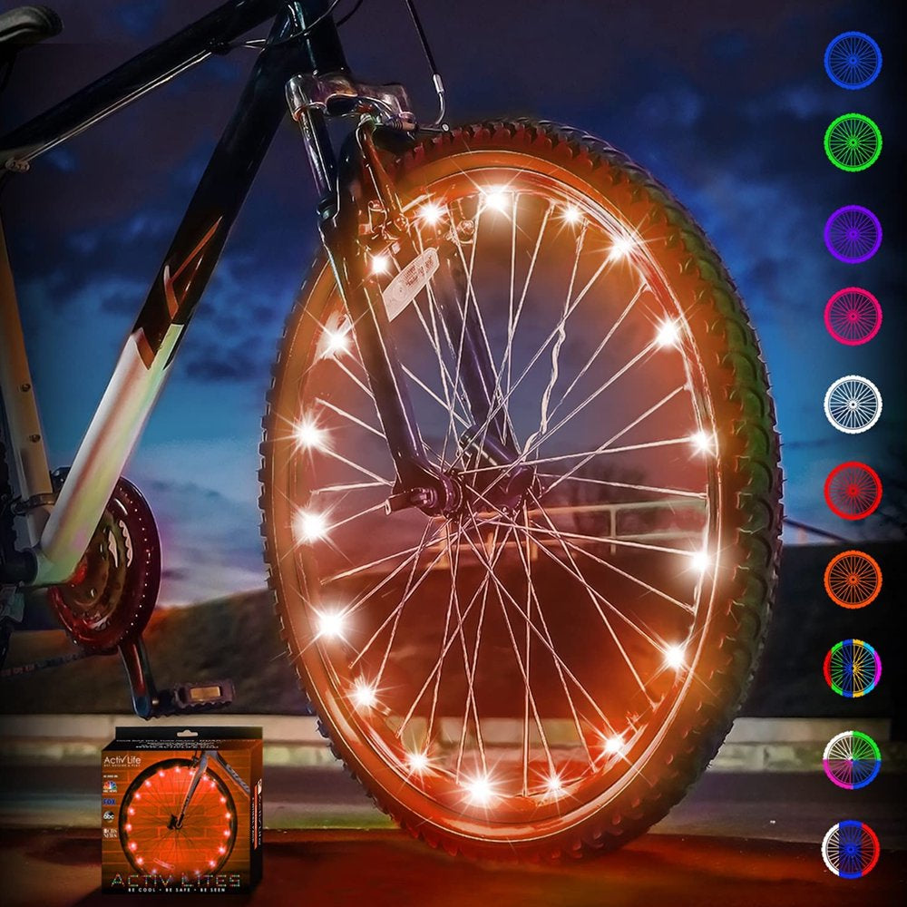 Activ Life LED Bike Wheel Lights Bicycle Spoke Light for Night Riding White 2-Pack