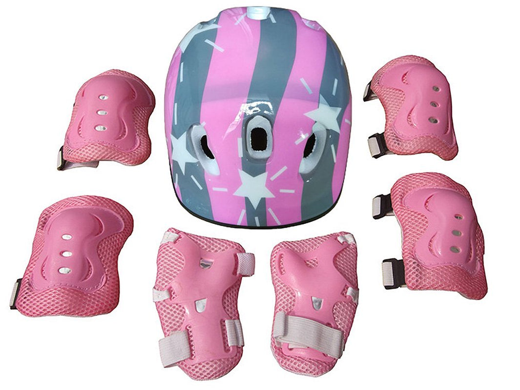 SAYOO 7PCS Toddler Girls Boys Protect Helmet Knee Elbow Wrist Pad Sets for Cycling Skate Bike