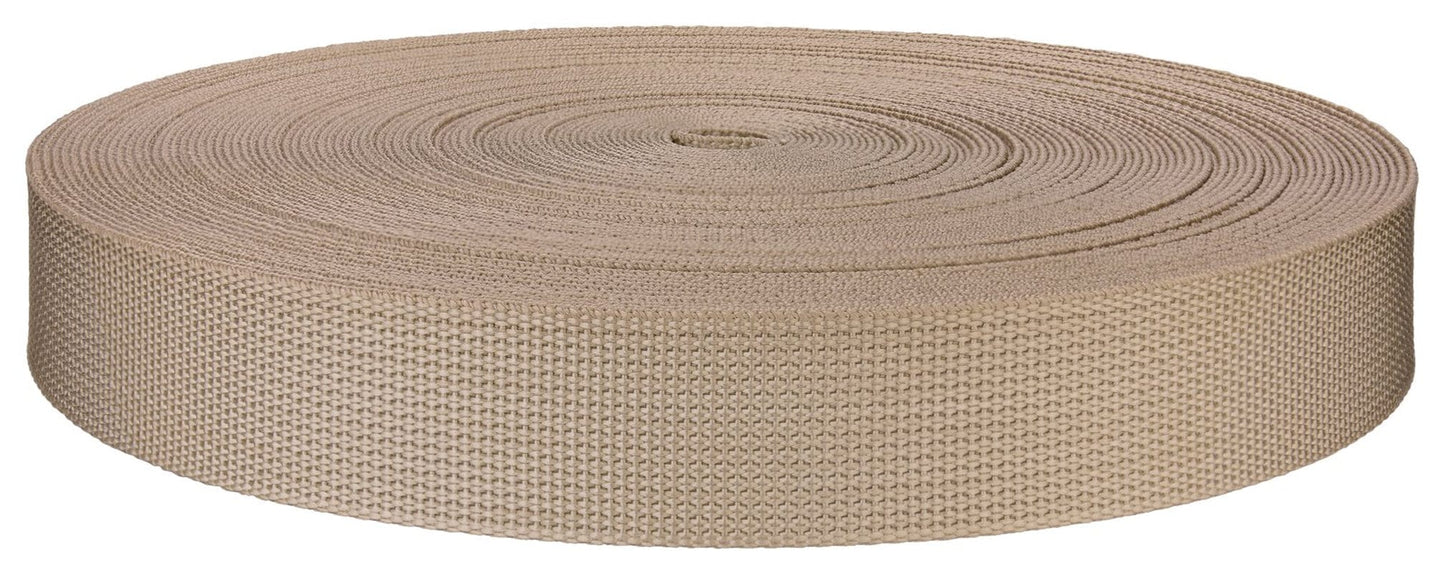 1 Inch Berry Compliant Cream Lite Weight Nylon Webbing Closeout, 100 Yards