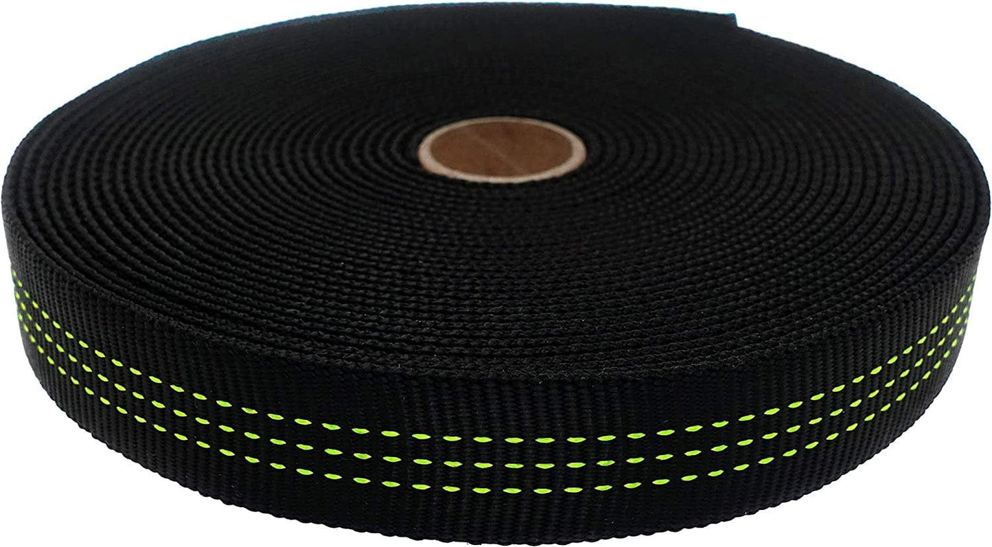 1 Inch Nylon Tubular Webbing Tape UIAA Certified 4000Lb Heavy Duty for Climbing Rescue Rope Works Survival Outdoor General Purposes 1" X 30Ft / 10 Yards,Lemon Yellow