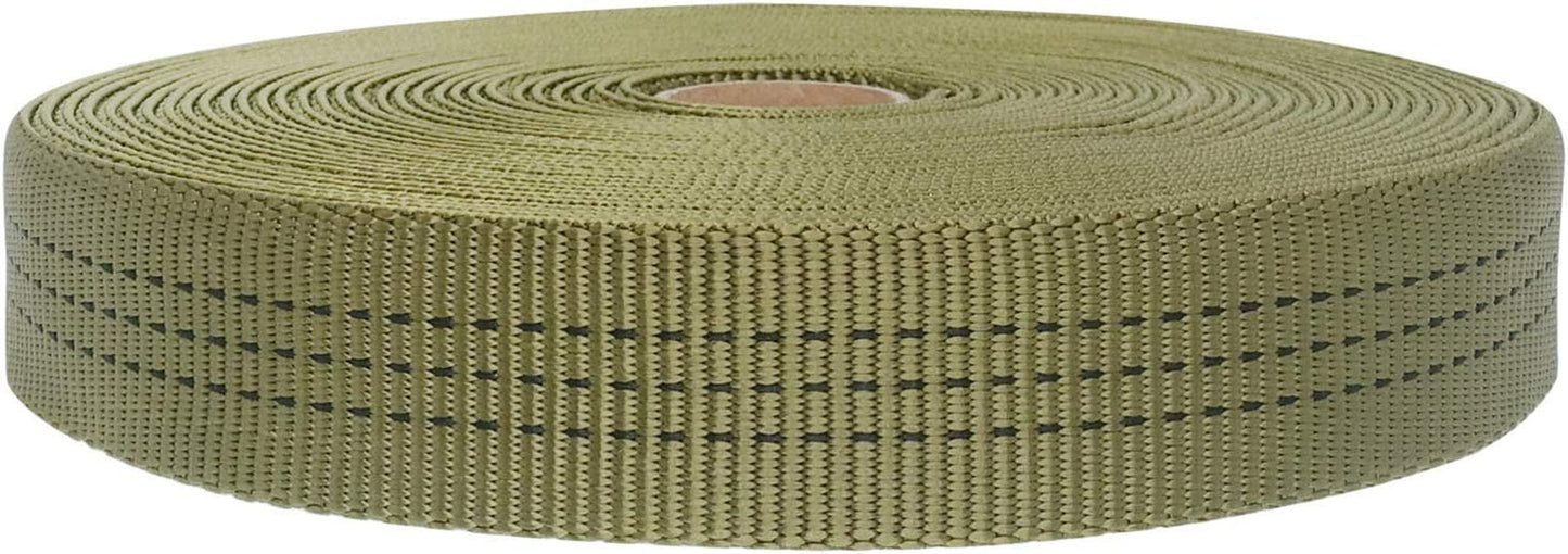 1 Inch Nylon Tubular Webbing Tape UIAA Certified 4000Lb Heavy Duty for Climbing Rescue Rope Works Survival Outdoor General Purposes 1" X 30Ft / 10 Yards,Lemon Yellow