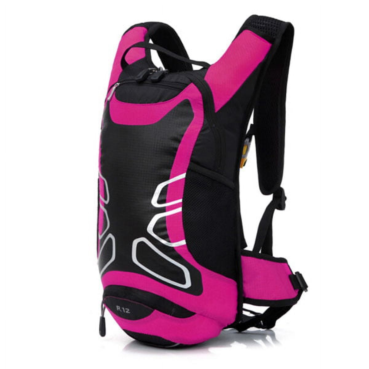 12L Unisex Men Women Ultralight Waterproof Outdoor Cycling Riding Hiking Hydration Water Bag Backpack Rucksack Bladder Bag (Rosy)