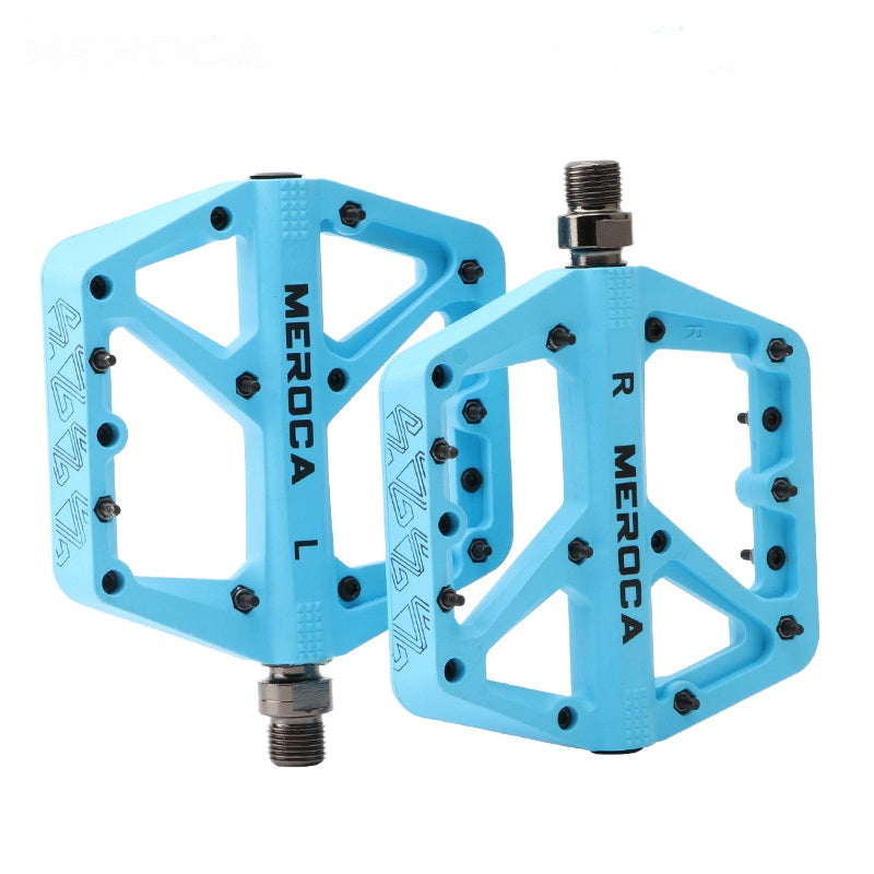 Mountain Bike Nylon Ultralight Bearing Large Wide Anti-Skid Pedal - Blue Force Sports