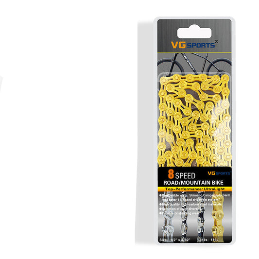 Road Bike Chain Golden Colorful Hollow Variable Speed Chain - Blue Force Sports