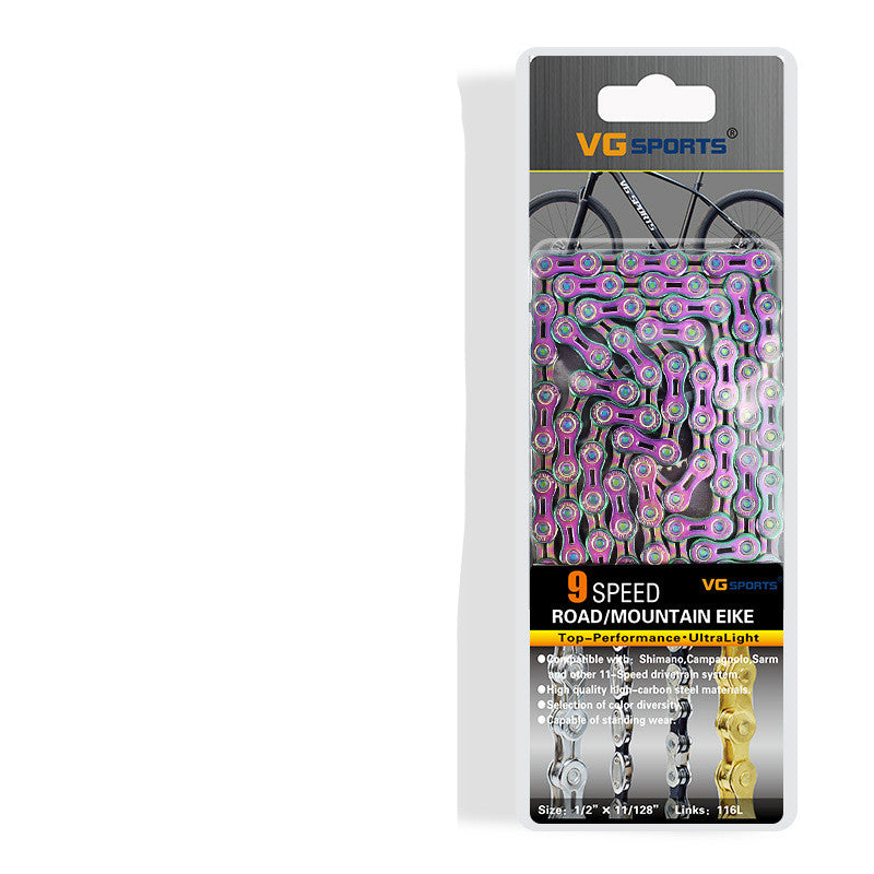 Road Bike Chain Golden Colorful Hollow Variable Speed Chain - Blue Force Sports