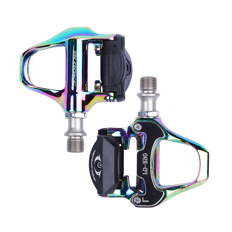 Blooke Road Bike Self-Locking Pedal, Electroplated Aluminum Alloy Bearing Self-Locking Pedal Spd System - Blue Force Sports