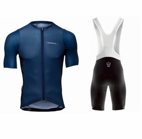 Men's Short-sleeved Cycling Jersey Suspenders Suit - Blue Force Sports
