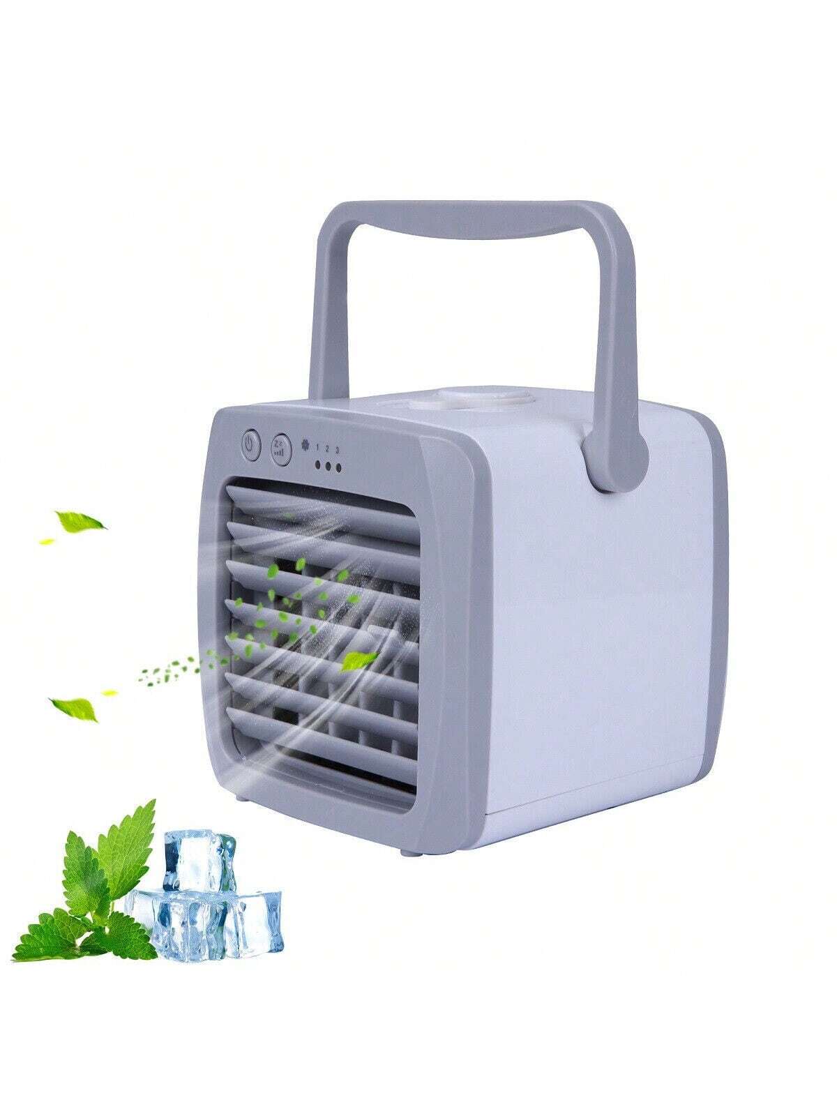 LUCKYERMORE Portable USB Mini Air Conditioner Cooling 3 Speeds Adjustable Vane Evaporative Humidifier Bedroom Office