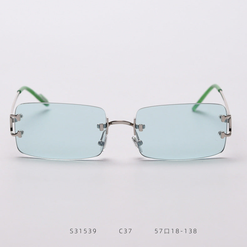 Rimless cut edge sunglasses - Blue Force Sports