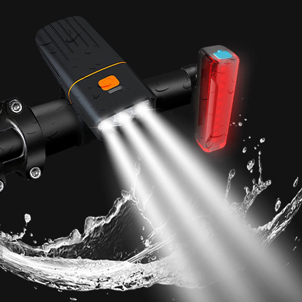 Bike Lights USB Rechargeable, 1200 Lumen Bike Headlight and Taillight Set, Super Bright LED Bicycle Lights Front and Back, Quick Release Cycling Safety Accessories for Men/Women/Kids