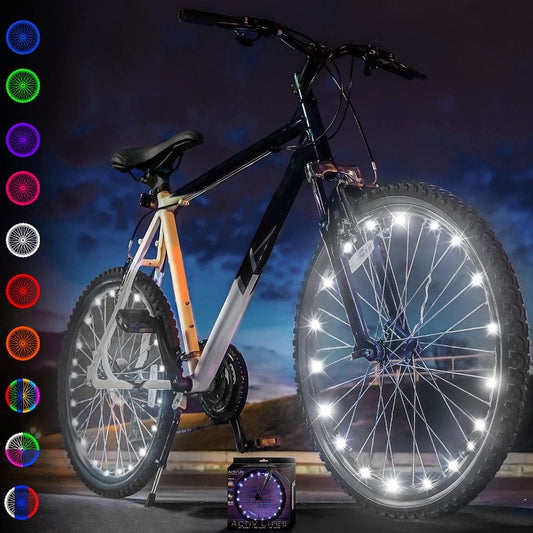 Activ Life LED Bike Wheel Lights Bicycle Spoke Light for Night Riding White 2-Pack